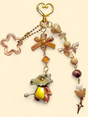 Pokemon Keychain Charm Cute Handmade Kawaii Beaded Bag Charm Gift Cubone